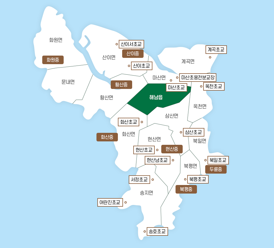해남의 작은학교 위치도 이미지